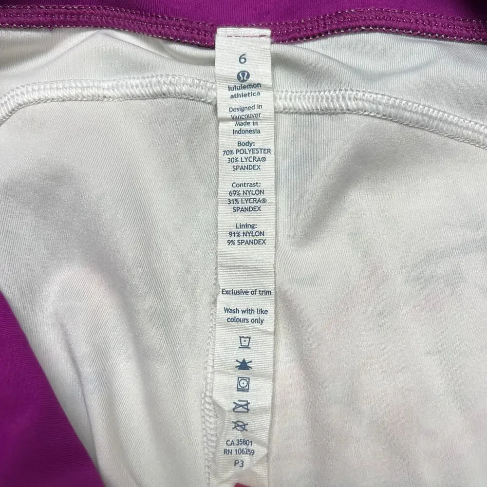 Lululemon Speed Tight III Luxtreme Leggings SIZE 6 Plum Wave Print Run Tight